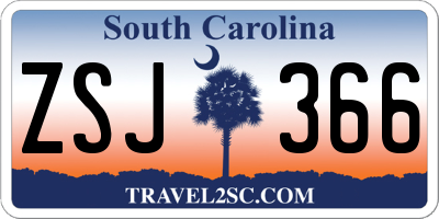 SC license plate ZSJ366