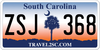SC license plate ZSJ368