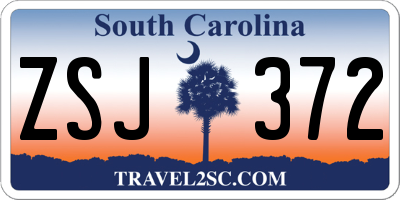 SC license plate ZSJ372