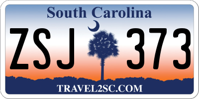 SC license plate ZSJ373