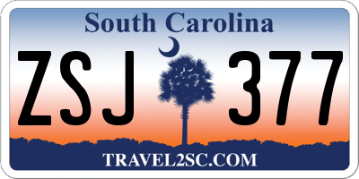 SC license plate ZSJ377