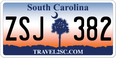 SC license plate ZSJ382