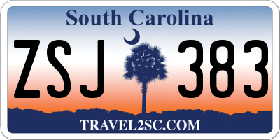 SC license plate ZSJ383