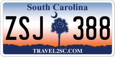 SC license plate ZSJ388