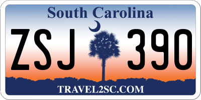 SC license plate ZSJ390