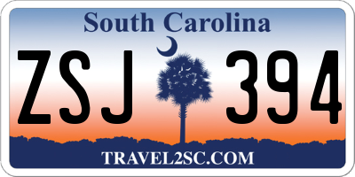 SC license plate ZSJ394