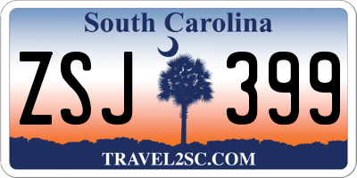 SC license plate ZSJ399