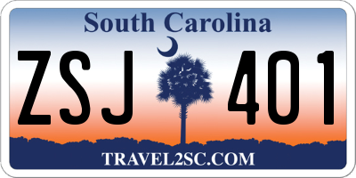 SC license plate ZSJ401