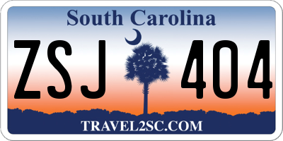 SC license plate ZSJ404