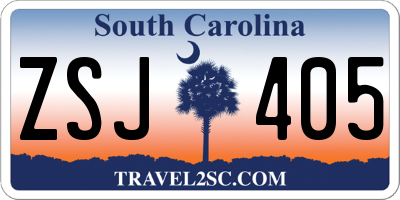 SC license plate ZSJ405