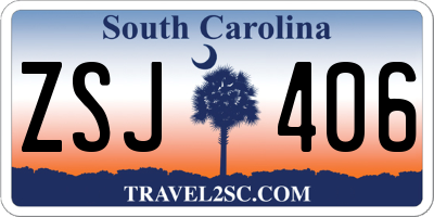 SC license plate ZSJ406