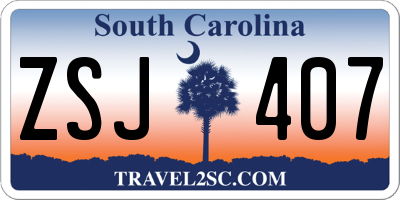 SC license plate ZSJ407