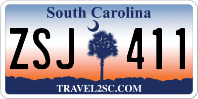 SC license plate ZSJ411