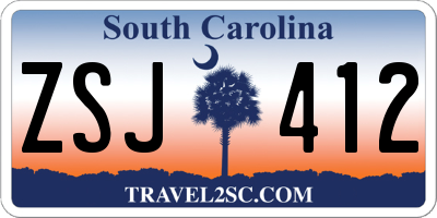 SC license plate ZSJ412