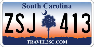SC license plate ZSJ413