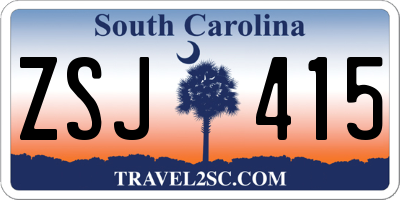 SC license plate ZSJ415