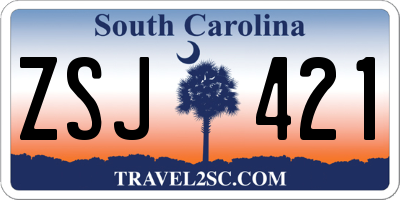 SC license plate ZSJ421