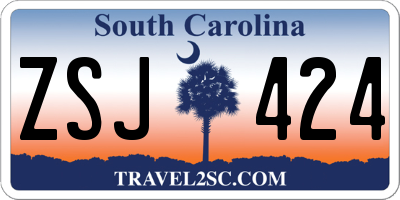 SC license plate ZSJ424