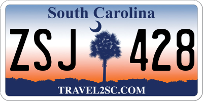 SC license plate ZSJ428