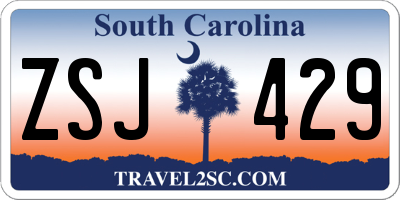 SC license plate ZSJ429