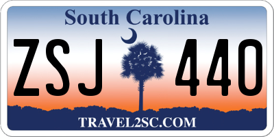 SC license plate ZSJ440