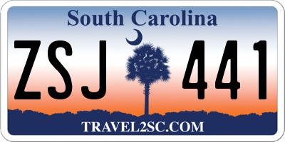 SC license plate ZSJ441