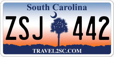 SC license plate ZSJ442