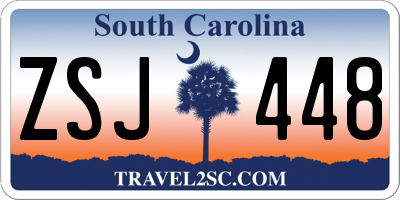 SC license plate ZSJ448