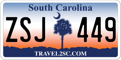 SC license plate ZSJ449