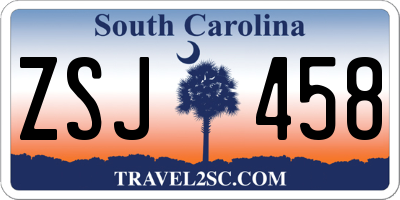 SC license plate ZSJ458