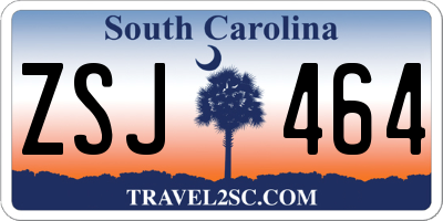 SC license plate ZSJ464