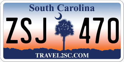 SC license plate ZSJ470