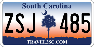 SC license plate ZSJ485