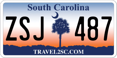 SC license plate ZSJ487