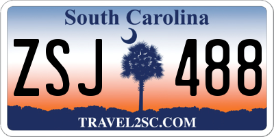 SC license plate ZSJ488