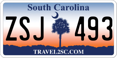 SC license plate ZSJ493