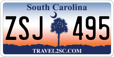 SC license plate ZSJ495