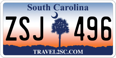 SC license plate ZSJ496
