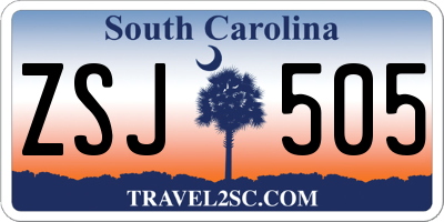 SC license plate ZSJ505