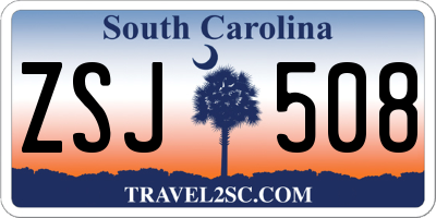 SC license plate ZSJ508