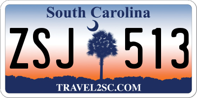 SC license plate ZSJ513