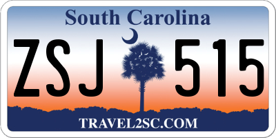 SC license plate ZSJ515