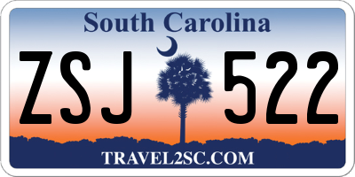 SC license plate ZSJ522