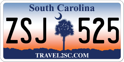 SC license plate ZSJ525