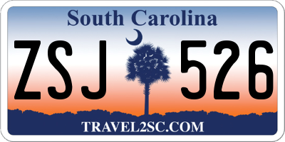 SC license plate ZSJ526