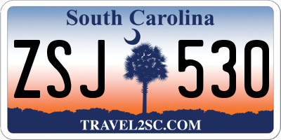 SC license plate ZSJ530