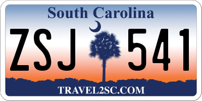 SC license plate ZSJ541