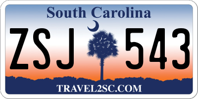 SC license plate ZSJ543