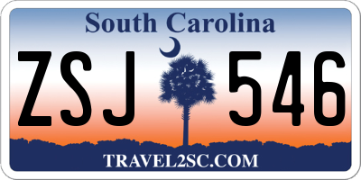 SC license plate ZSJ546