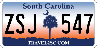 SC license plate ZSJ547